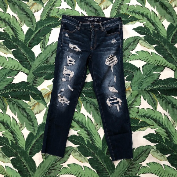 American Eagle distressed crop jeggjng jeans - Picture 2 of 5